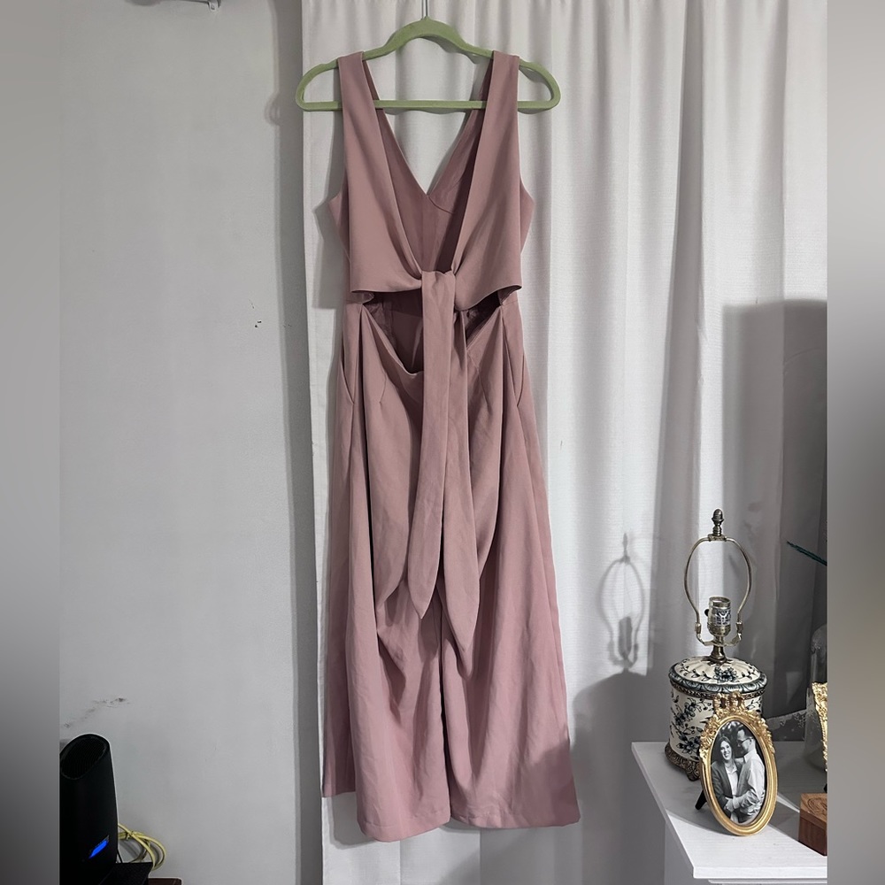 Pink tie in back jumpsuit! Size. M